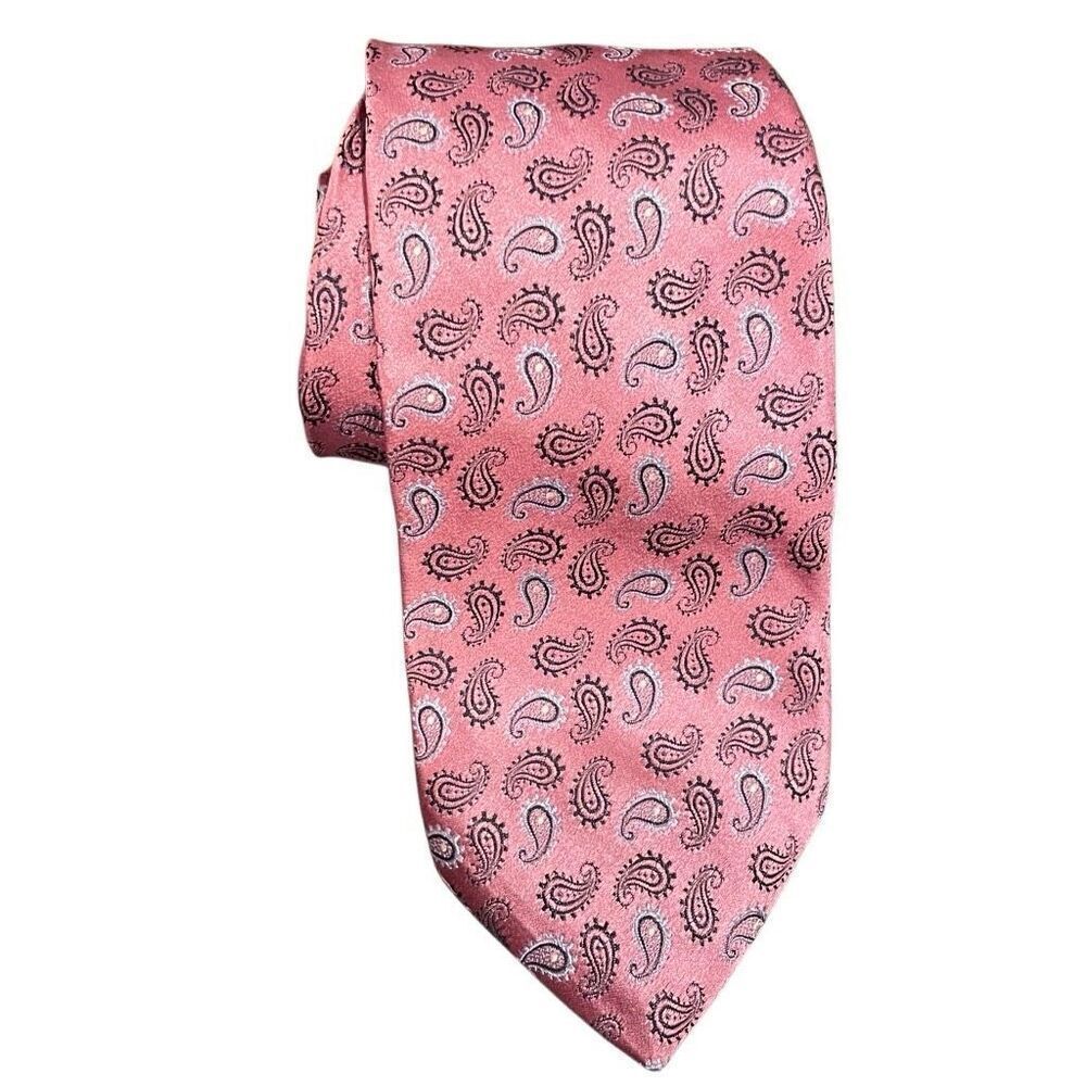 Brooks Brothers Mens Golden Fleece Necktie Pink Paisley Heritage Old Money
